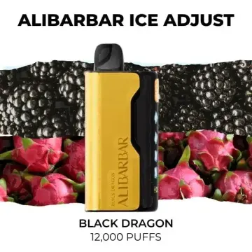 Alibarbar Ice Adjust 12000 Black Dragon disposable vape, Black Dragon flavour, 12,000 puffs