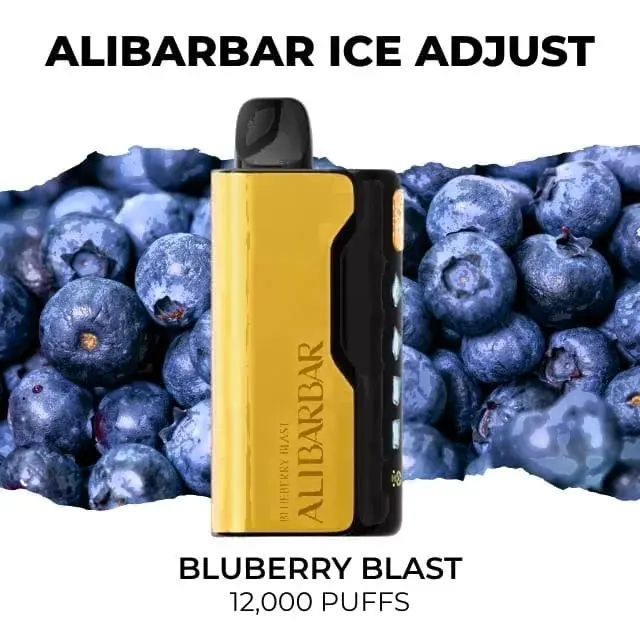 Alibarbar Ice Adjust 12000 Blueberry Blast disposable vape, Blueberry Blast flavour, 12,000 puffs