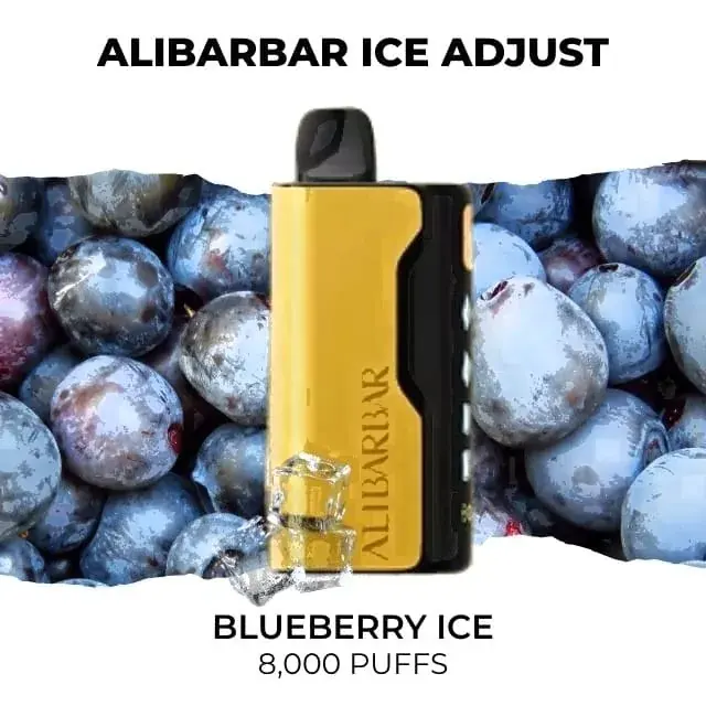 Alibarbar Ice Adjust 12000 Blueberry Ice disposable vape, Blueberry Ice flavour, 12,000 puffs