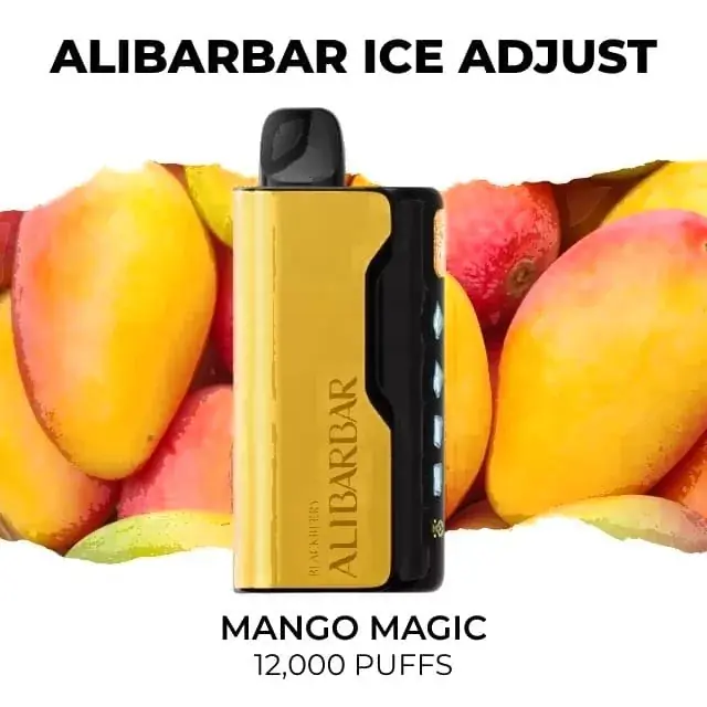 Alibarbar Ice Adjust 12000 Mango Magic disposable vape, Mango Magic flavour, 12,000 puffs