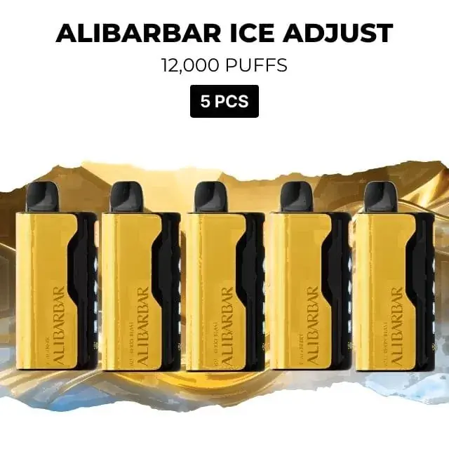 Alibarbar Ice Adjust 12000 5-pack of disposable vapes, assorted flavours, 12,000 puffs each