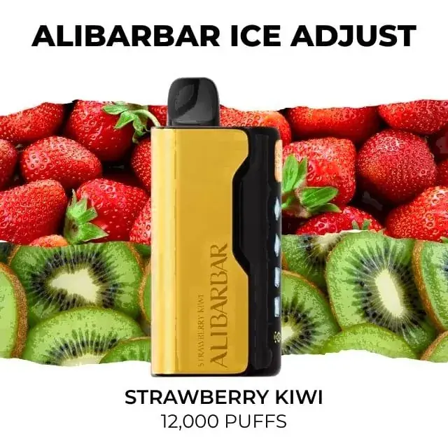 Alibarbar Ice Adjust 12000 Strawberry Kiwi disposable vape, Strawberry Kiwi flavour, 12,000 puffs