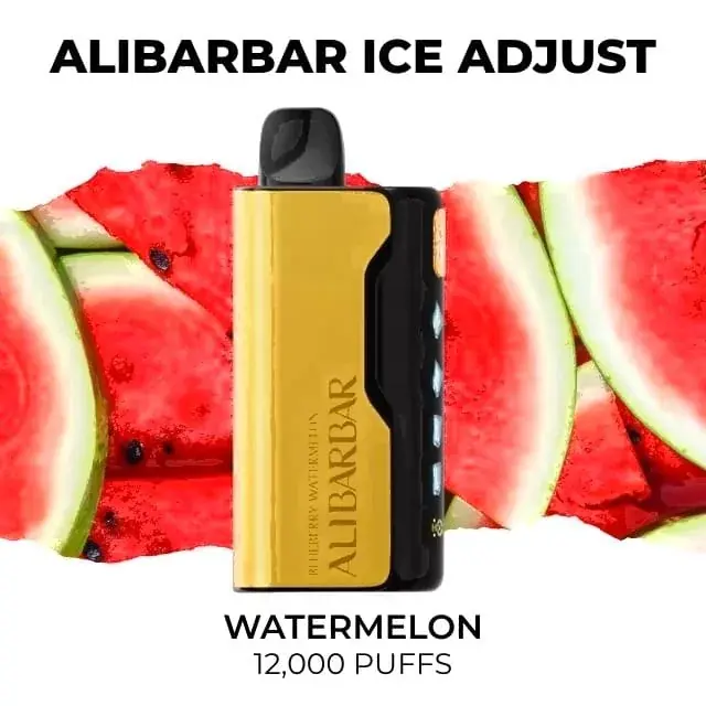 Alibarbar Ice Adjust 12000 Watermelon disposable vape, Watermelon flavour, 12,000 puffs