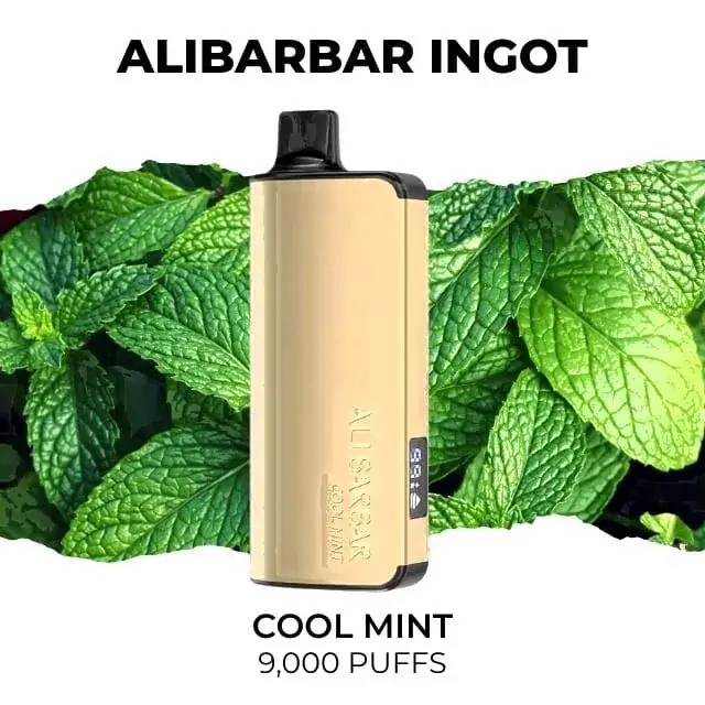 Alibarbar Ingot 9000 Cool Mint disposable vape, Cool Mint flavour, 9,000 puffs
