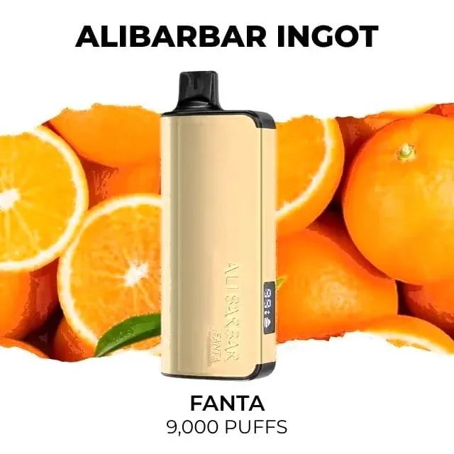 Alibarbar Ingot 9000 Fanta disposable vape, Fanta flavour, 9,000 puffs