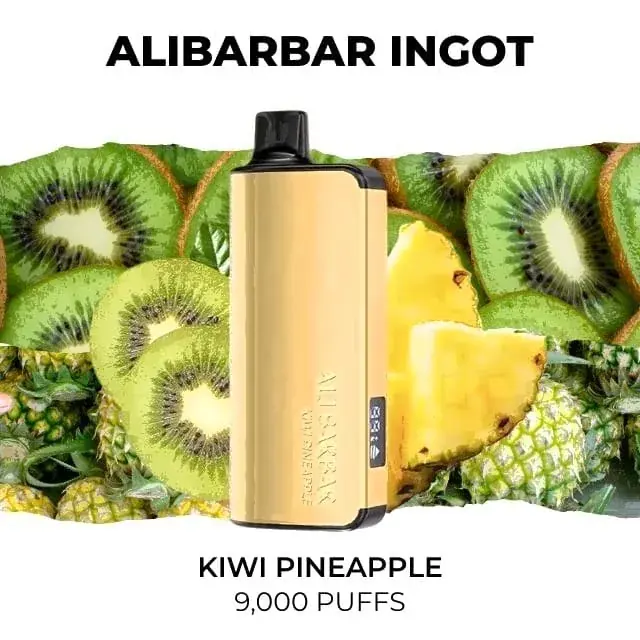 Alibarbar Ingot 9000 Kiwi Pineapple disposable vape, Kiwi Pineapple flavour, 9,000 puffs