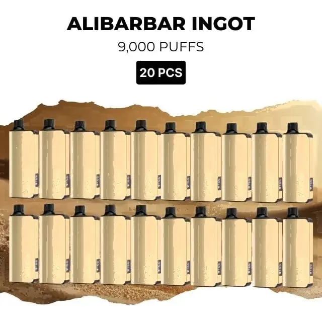 Alibarbar Ingot 9000 20-pack of disposable vapes, assorted flavours, 9,000 puffs each