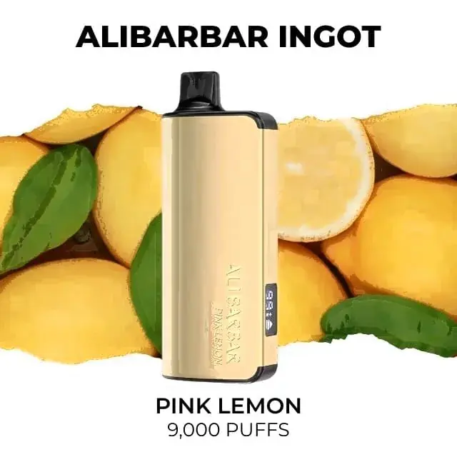 Alibarbar Ingot 9000 Pink Lemon disposable vape, Pink Lemon flavour, 9,000 puffs
