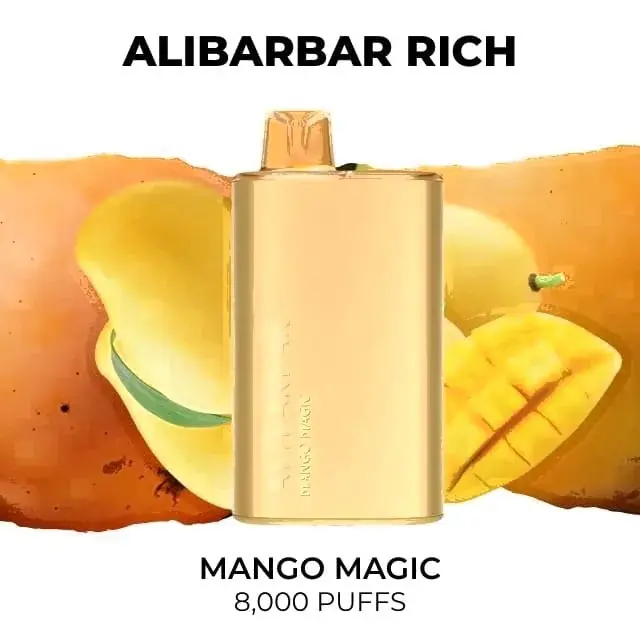 Alibarbar Rich 8000 Mango Magic disposable vape, Mango Magic flavour, 8,000 puffs