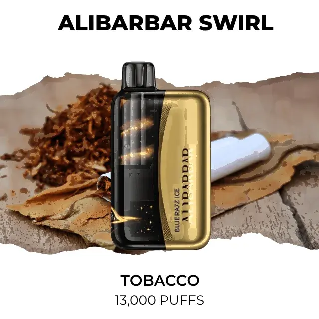 Alibarbar Swirl 13000 Tobacco disposable vape, Tobacco flavour, 13,000 puffs