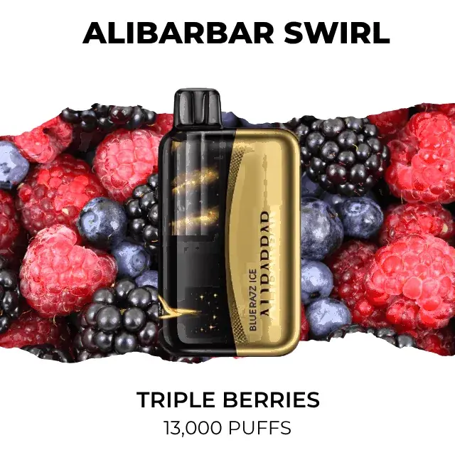 Alibarbar Swirl 13000 Triple Berries disposable vape, Triple berries flavour, 13,000 puffs