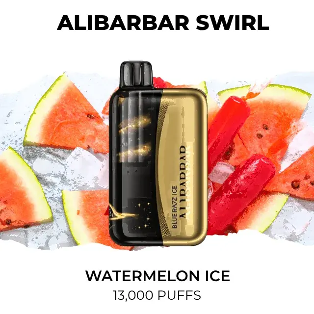 Alibarbar Swirl 13000 Watermelon Ice disposable vape, Watermelon ice flavour, 13,000 puffs