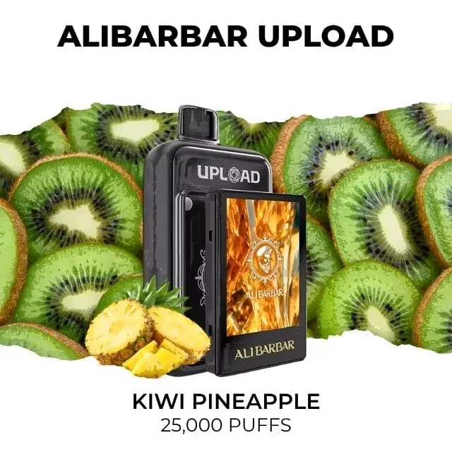 Alibarbar Upload 25000 Kiwi Pineapple disposable vape, Kiwi Pineapple flavour, 25,000 puffs