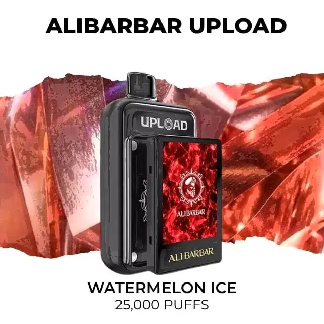 Alibarbar Upload 25000 Watermelon Ice disposable vape, Watermelon Ice flavour, 25,000 puffs